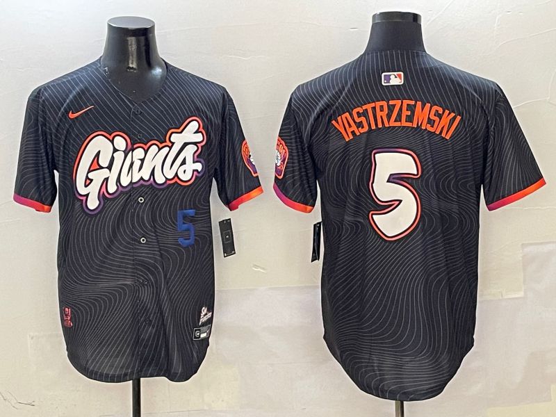 Men San Francisco Giants #5 Yastrzemski Black Second generation Joint Name Nike 2025 MLB Jersey style 8